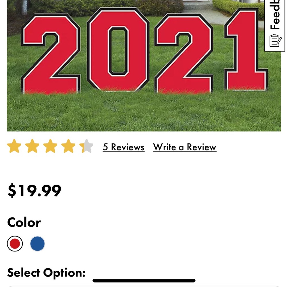 2021 graduation yard sign in red
